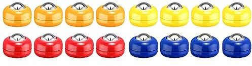Shuffleboard Pucks Set Curling Mini Rollers Ersatzset mit 16 Rollen, Shuffleboar Zubehör Tabletop Game(4 rot&4Blau&4Gelb&4orange)