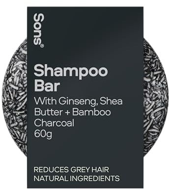 Sons Anti-Grey Bar - Shampoo solido da uomo - Riporta le ciocche di capelli grigie al colore naturale - Uso quotidiano - Fornitura 1 mese