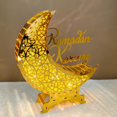 Ramadan Deko, Eid Ramadan Mubarak Tischdekoration Eid Mubarak, Mond Stern Deko Teelichthalter Eid Deko Muslimische Deko, DIY Ramadan Dekoration Für Schlafzimmer Eid Mubarak Geschenke (#1)