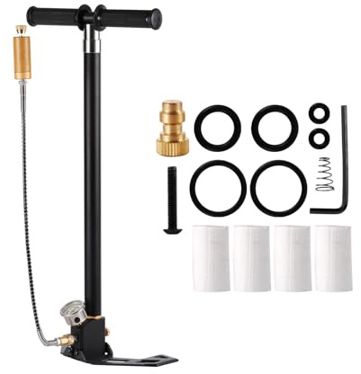 4-Stage PCP Hand Pump, 30MPa/4500PSI High Pressure Pump with Oil-Water Filter for PCP Air Rifles, HPA Tanks, Paintball Guns & Tire Inflation