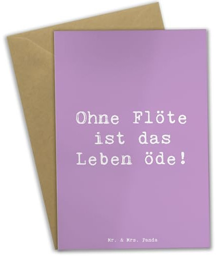 Mr. & Mrs. Panda Grußkarte Spruch Flöte Leben - Geschenk, Lieblingsmensch, Kammermusik, Holzblasinstrument, Ostern, Musikliebhaber, öde, Flötist, Abschluss, witzig, Design, Spielen lernen, Musik