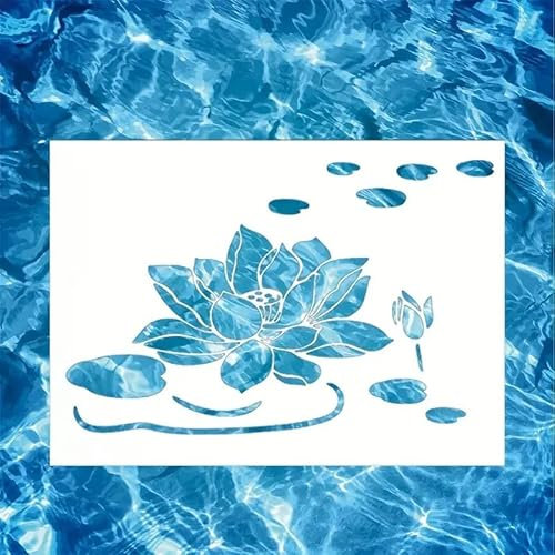 Lotus Wandschablonen, Schablone, wiederverwendbar, Sprühfarbe, Schablonen für Bastelarbeiten, Malerei, Holz, Leinwand, Wände, Holz, Möbeldekorationen, DIY, Scrapbooking