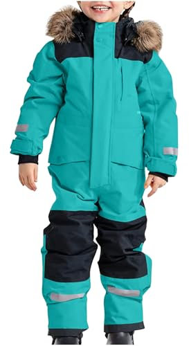 Meine Bestellungen Anzeigen Schneeanzug Kinder Winter Skianzug Einteilige Skijacke mit Kapuze Wasserdicht Winterjacke Warme Winteranzug Winddicht Skioverall für Jungen / Mädchen Schneeoverall Outwear