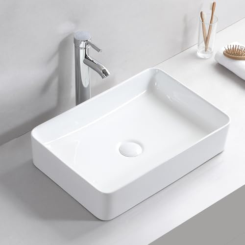 Rechteckige Keramik Waschbecken über Zähler-Becken, 53x37x13cm / 21x14.6x5inch, Bad Gefäß Waschbecken