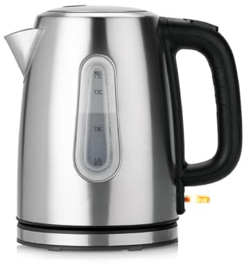 Wintem Bollitore Elettrico Scalda Acqua in Acciaio Inossidabile 1,7L 2200W - Ideale per Preparere Thè e Tisane in Poco Tempo - Dotato di Indicatore Luminoso e Spegnimento Automatico - 20x14,8x22cm