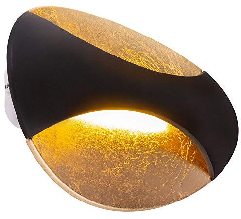 LED Wand Lampe Wohn Ess Zimmer Leuchte schwarz Blatt-Gold Strahler