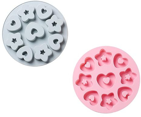 UTHCLO 2stücke Silikon Backformen Teilig Herz Stern Kuchenform Antihaft Silikon Für Desserts Kekse Fondant Einfach Zu Reinigen Für Backliebhaber