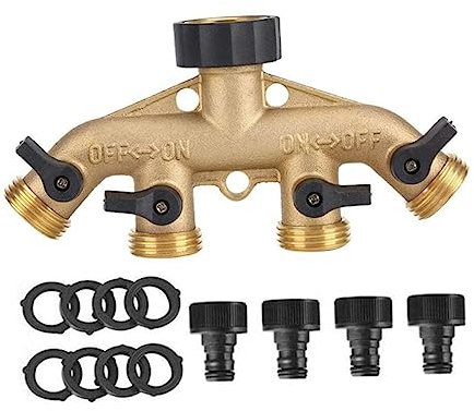 HAKIDZEL Way Ball Valve Diverter Faucet Manifold Hose Tap Splitter Tubing Fitting Coupler Garden Water Faucet