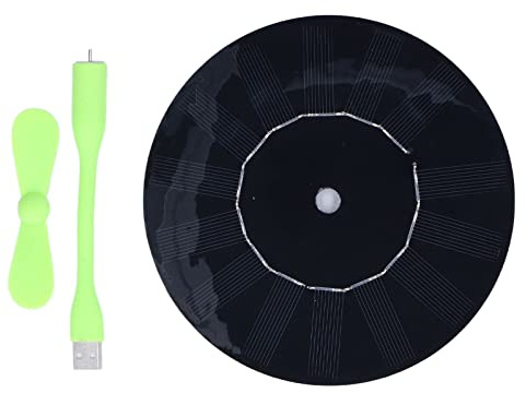 Ghzste Small USB Solar Powered Car Fan, Multifunction Round Monocrystalline Silicone Solar Exhaust Fan 5W, USB Solar Car Fan