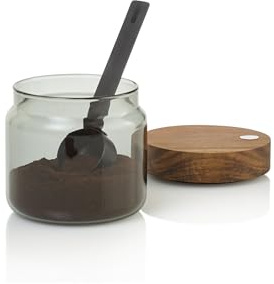 AdHoc Moro - Medidor de café, negro, cuchara medidora de acero inoxidable, 7 g, medición precisa de porciones de café para café molido o instantáneo