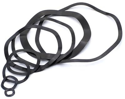 tianwandong Vågfjäderbricka 65Mn Kolstål trevågig svart packning Elastiska brickor vågpackning fjäder(22x29x0.35mm 50pcs)