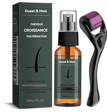 Kit Pousse Barbe Avec Roller 3cm,30ml Huiles De Croissance Barbe, La Barbe,Soin Homme,Kit Homme Complet Cadeau (30Ml + rouleau)