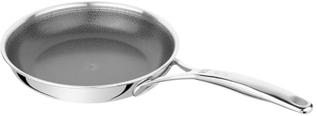 ZWILLING Peak Frying Pan 20 cm, Stainless Steel, Non-Stick Honeycomb Coating, Particularly Scratch-Resistant, Suitable for All Cookers, Suitable for Induction, Silver/Black