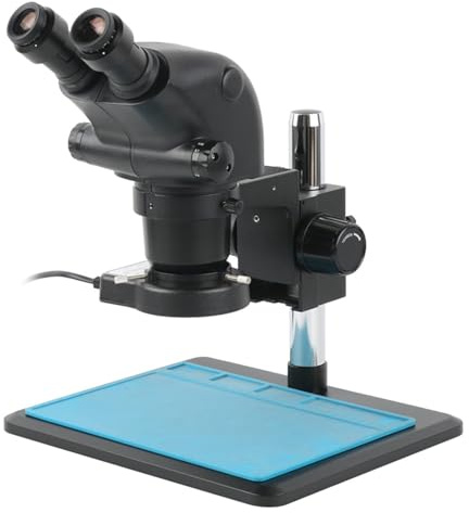 Industrial Lab 3.25X-130X 6.5X-65X Continuous Zoom Stereo Microscope Binocular Set For Surgery PCB Soldering Jewelry(Black,6.5X-65X-02)