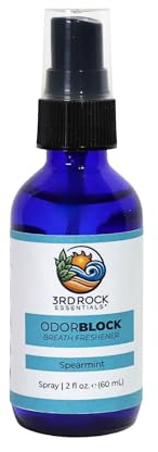 3rd Rock Essentials ODORBlock Natural Breath Freshener Spray, Alcohol-Free & Sugar-Free Mouth Spray, Clean Ingredients Oral Care, Travel Size Fresh Breath Mist (2 fl oz)