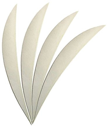 SHARROW 50pcs Pfeilfedern 5 Zoll Naturfeder Pfeil Federn linker Flügel Befiederung Bogensport Zubehör (Weiß)