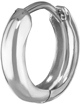 NKlaus Klappcreole für Damen 333er 8 Karat; 333 Weißgold, Weißgold, 1 Stück | Außendurchmesser: 12,2mm; Breite: 3,2mm; Stärke: 1,6mm; Gewicht: 0,56g; 12,2 x 3,2mm; 0,56g; 12,2mm; 1,6mm; 3,2mm