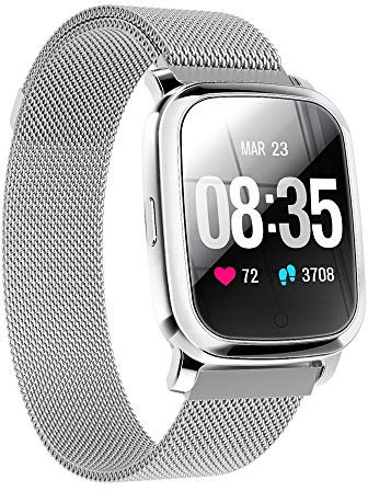 Smartwatch Activity Tracker, Multi-Sport Mode IP68 Waterproof Fitness Tracker con monitor de frecuencia cardíaca, contador de pasos/calorías/distancia para Android IOS, reloj deportivo de salud Blanco