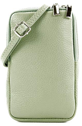 modamoda de T197 Damen Leder Umhängetasche Handytasche 6,7, handmade in Italy