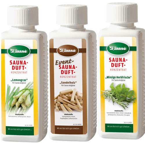 Finnsa Saunaaufguss Geist & Frische: Lemongras, Sandelholz und Minzige Herbstfrische (3x250ml = 750ml)
