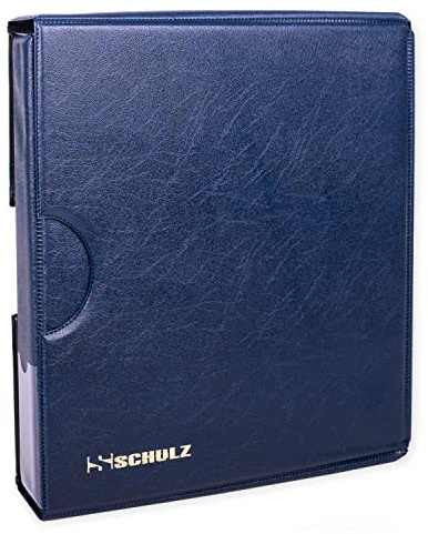 Coin Collection Album With Sleeve Cover – £5, Crown Collecting Holder - Money Book - Storage Binder To Protect and Store For 120 Coins - SCHULZ Coin Album in Blue