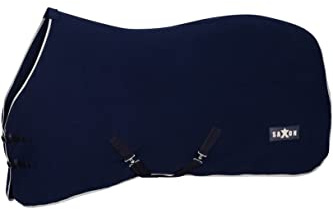 Saxon Defiant ponny/häst standard hals fleecematta - marinblå/vit 6ft9