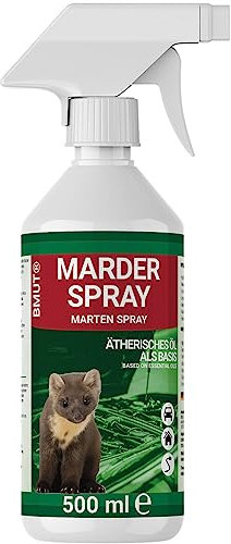 BMUT Spray per martore, 500 ml, per auto, soffitta e garage, immediato e a lungo termine, spaventapore e martore