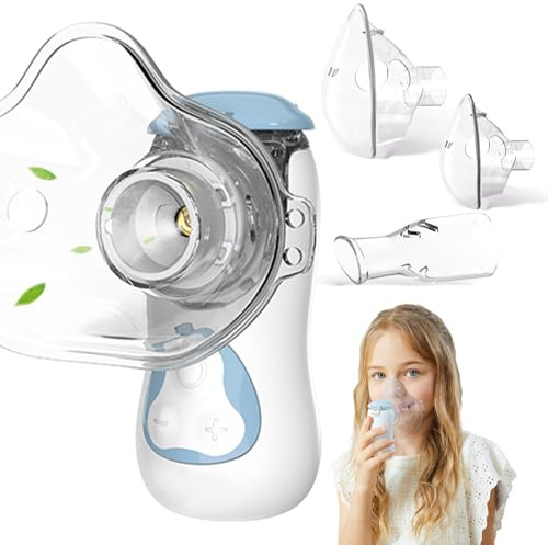 FEELLIFE Nebulisateur pour Bébés et Adultes, Rechargeable Nébuliseur Silencieux Taux d'Atomisation Réglable, Inhalateur Portable pour Traitement de la toux, de l'Asthme et Maladies Respiratoires