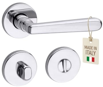 Gedotec Türdrückergarnitur Set aus Messing - WC - Chrom poliert