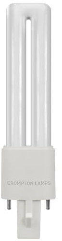 Crompton Lamps LED PLS 3W G23 Single Turn S-Type Direct to Mains (7W Equivalent) 3000K Warm White Opal 360lm 2-Pin Push Fit Light Bulb