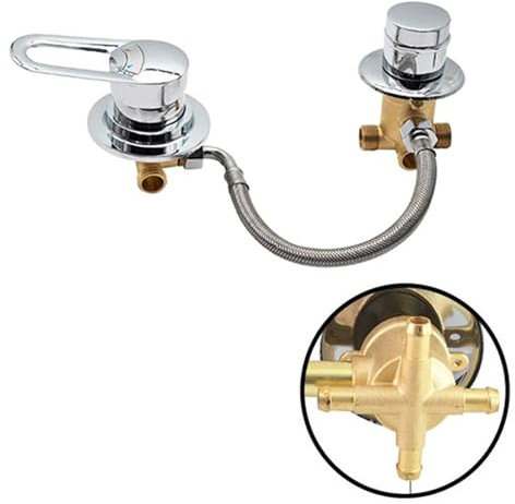 Solid Brass 4 Way Split Shower Diverter Valve for Bathroom Faucet Tap Intubation Design for Shower Cabin and Steam Room