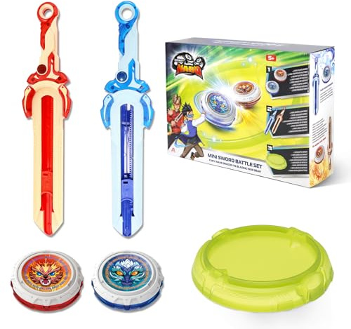 INFINITY NADO Kreisel Battle Arena Set, Kinderkreisel Spielzeug 2PCS, Kampfkreisel Spielzeug mit Mini-Schwert-Werfer, Kinderkreisel für Jungen und Mädchen 5 6 7 8 9 10 11 12 Jahre alt und älter