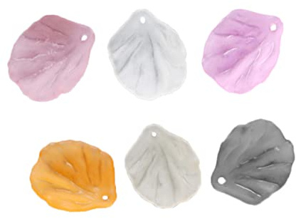 Veemoon 200 Stück Bunte Acrylblütenblätter Schmuckanhänger DIY Zubehör Handgemacht Transparente Künstliche Blütenblätter für Armbänder Perlen Bastelmaterial für Schmuck Zufällige Farbe