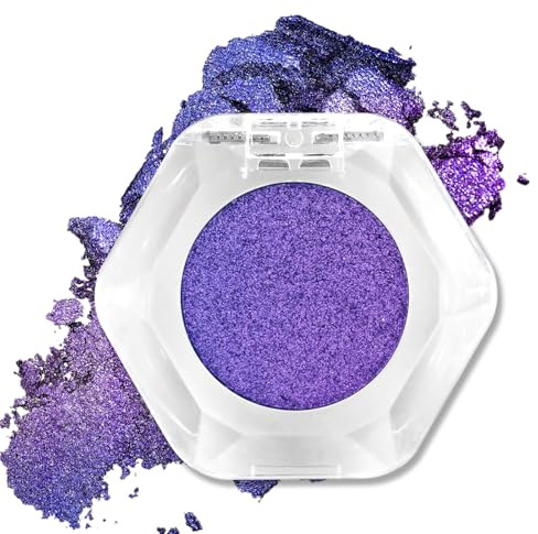 Erinde Sombra de Ojos Morado Holográfica, Paleta de Sombras de Ojos Brillo Metálico, Alta Pigmentación y Resistente al Agua, Maquillaje de Ojos Multicromo #06