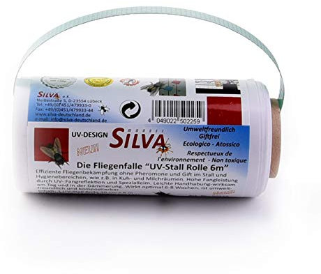 Silva - UV-Stall Rolle 6 m x 10 cm - Fliegenfalle für Agrar- und Landwirtschaft