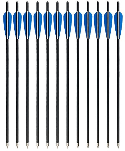 Milaem 12x Pernos de Ballesta de Carbono 18 20 22 Pulgadas Flechas de Ballesta 16 17 Pulgadas Flechas de Carbono para la Caza de Ballesta de Tiro con Arco