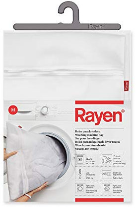 Rayen 6198.01 Lave séchoir Linge | Couverture de coulée zippée | Sac de Protection réutilisable pour Laver Les vêtements | Taille M | 50 x 70 cm, Blanc