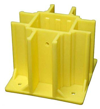 Safety Boot Yellow OSHA Compliant Guardrail Base with Toeboard Slots (Case of 12) SB012-B