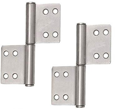4x Cerniera in acciaio inox a cerniera, ideale per uso interno ed esterno - Cerniere stabili per porte in metallo e legno (100 x 70 x 10 mm)