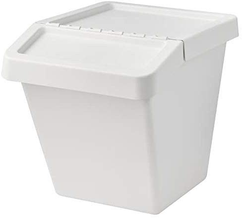 Sortera Mülleimer mit Deckel weiß 60L 41x55x45 cm für Home & Office Mülleimer Mülleimer und Beutel. Kleine Aufbewahrung und Organizer. Aufbewahrung & Organisation. Umweltfreundlich.