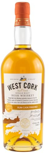 WEST CORK - Rum Cask Finished - Single Malt Whisky - 43% Alcool - Origine : Irlande - Bouteille 70 cl