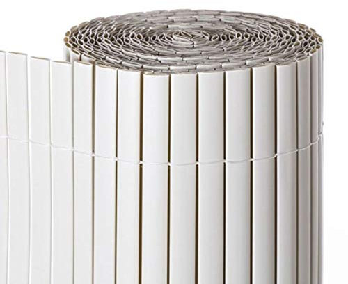 COMERCIAL CANDELA FELPUDOS Y ALFOMBRAS Cañizo PVC Doble Cara con Bridas | Estera de PVC | Resguardo Visual Intimidad para Jardín, Balcón o Terraza | Resistente Color (1_x_3_Metros, Blanco)