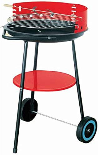 Barbecue Coal BBQ 17 Garden Camping Patio Round Rotisserie Spit Grill Charcoal Wheels Outdoor Picnic Patio Backyard Garden Grilling Fire High Temperature