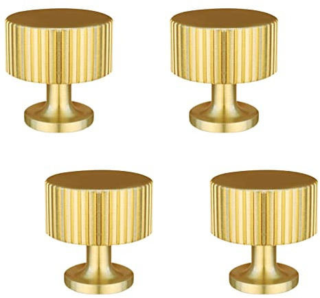 Kewmayer 4er Gold Möbelknöpfe Vintage Schrankgriffe Vintage,Gold Schrankknöpfe,Schrankknöpfe Rund für Schlafzimmer,Badezimmer