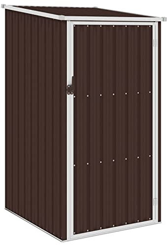 Verktygshus stål 87 x 98 x 159 cm brunt väderbeständigt för trädgårdsverktyg och möbler