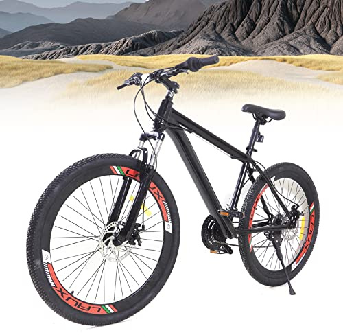 KenSyuInt Bicicleta de montaña de 26 pulgadas, 21 velocidades, de aluminio, para adultos, para 165-185 cm de altura, color negro