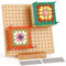 Aeelike Handcrafted Wooden Blocking Board Häkeln, Sperrbrett Für Granny Square, Superstabil Sperrbrett Häkeln Holz für Häkel- und Strickprojekte, Full Kit with 20 Edelstahl-Stabstiften, 1 Stand(20 cm)