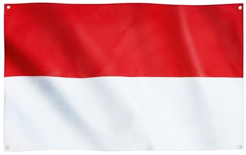 Runesol Indonesia Flag, 91x152cm, 3ft x 5ft, 4 Grommets, Eyelet In Every Corner, Isra and Mi’raj, Lunar New Year, Imlek, Indonesian Flag, Sang Saka Merah-Putih, Bendera Merah-Putih, Premium Flags