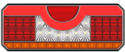 Ryme Automotive Piloto Trasero Full LED 7 Funciones, Dirección, Freno, Posición, Marcha Atrás, Anti-niebla y Luz de Matrícula, Reflector IP67 EMC R10 R7 R6 R23 R38 R4 R3 (Izquierdo)