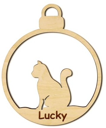Melis Weihnachtsbaum-anhänger - Katze – optional mit Wunsch-Name persoanlisiert Christbaum-anhänger